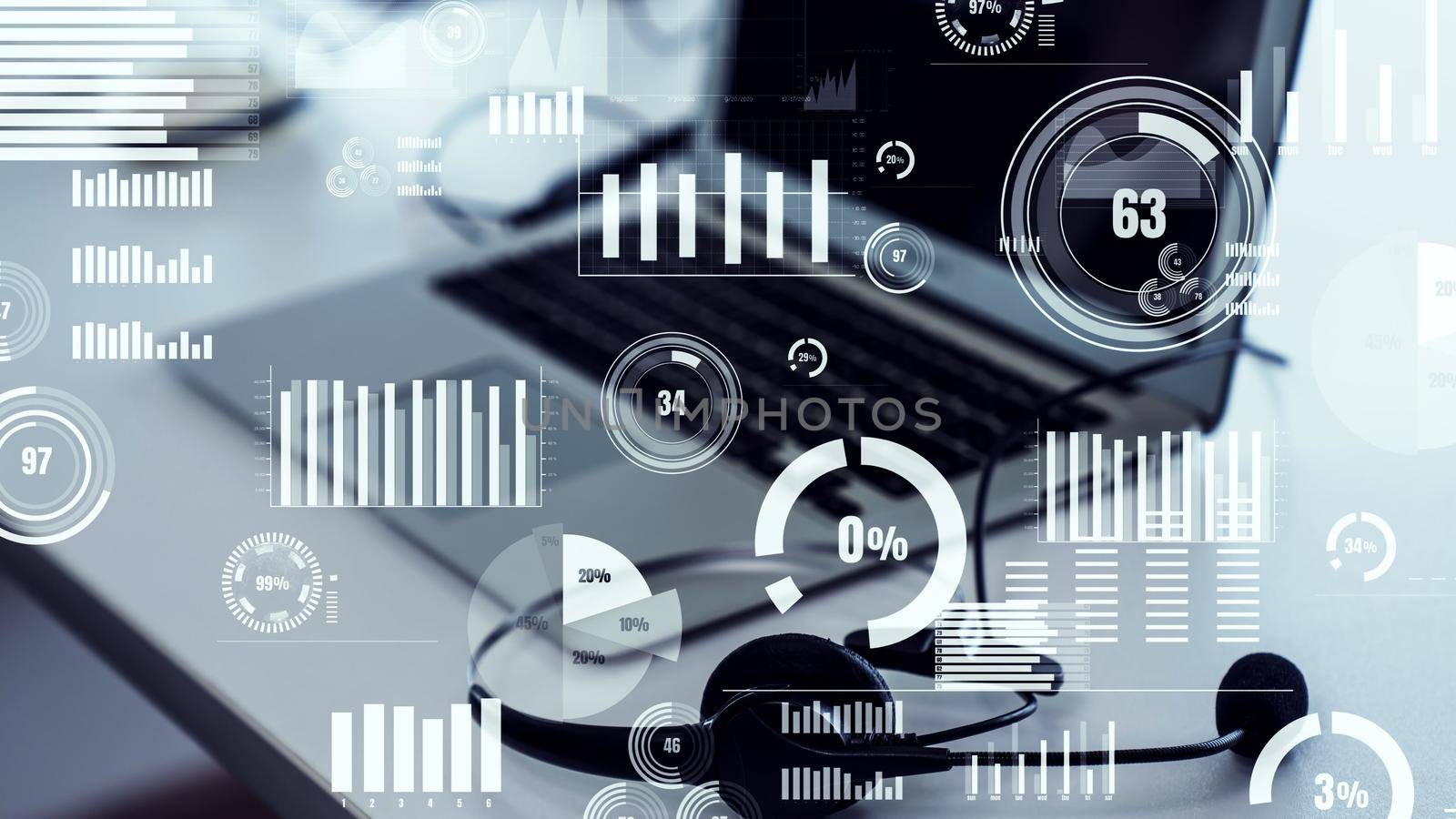 Business dashboard for financial data analysis envisional graphic . Marketing strategy concept .