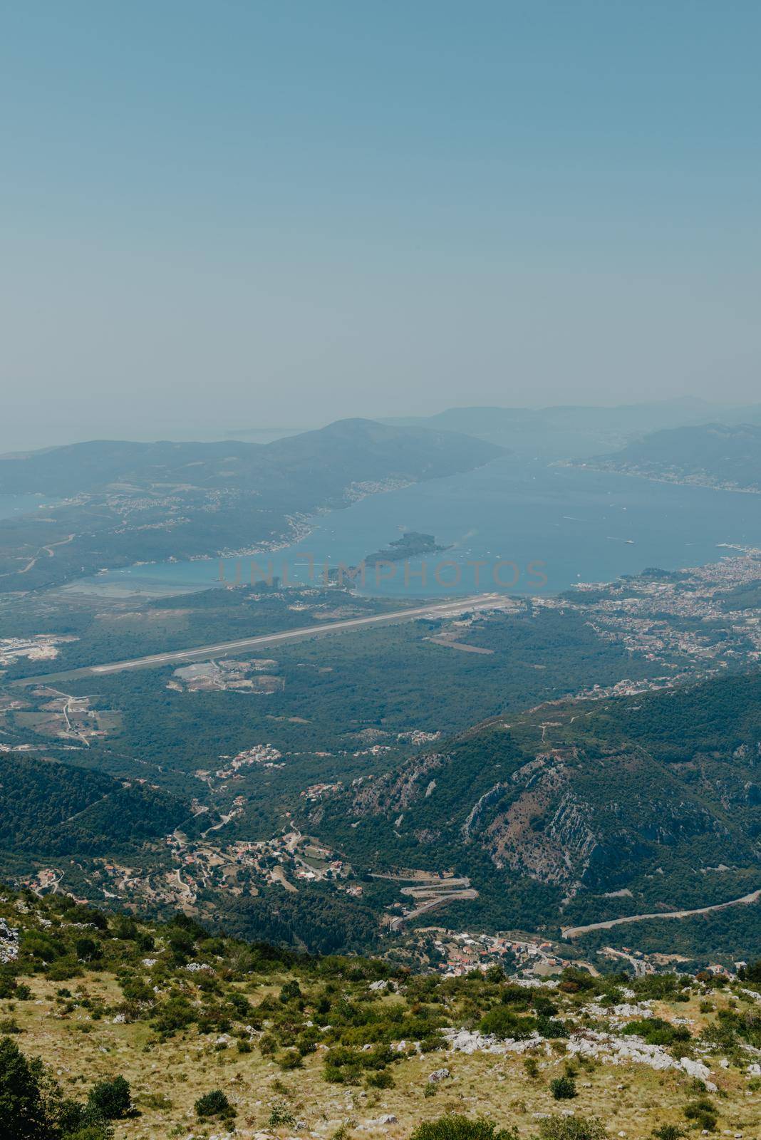 Beautiful nature mountains landscape. Kotor bay, Montenegro. Views of the Boka Bay, with the cities of Kotor and Tivat with the top of the mountain, Montenegro by Andrii_Ko