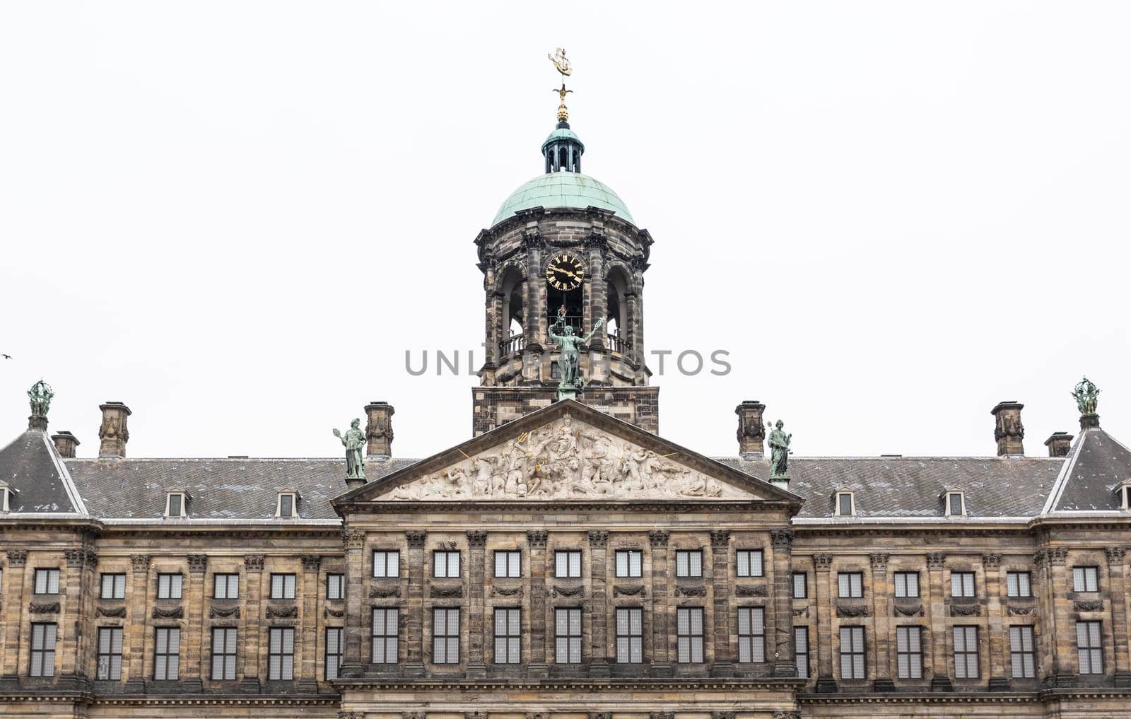 Koninklijk the Royal Palace of Amsterdam photographed frontally