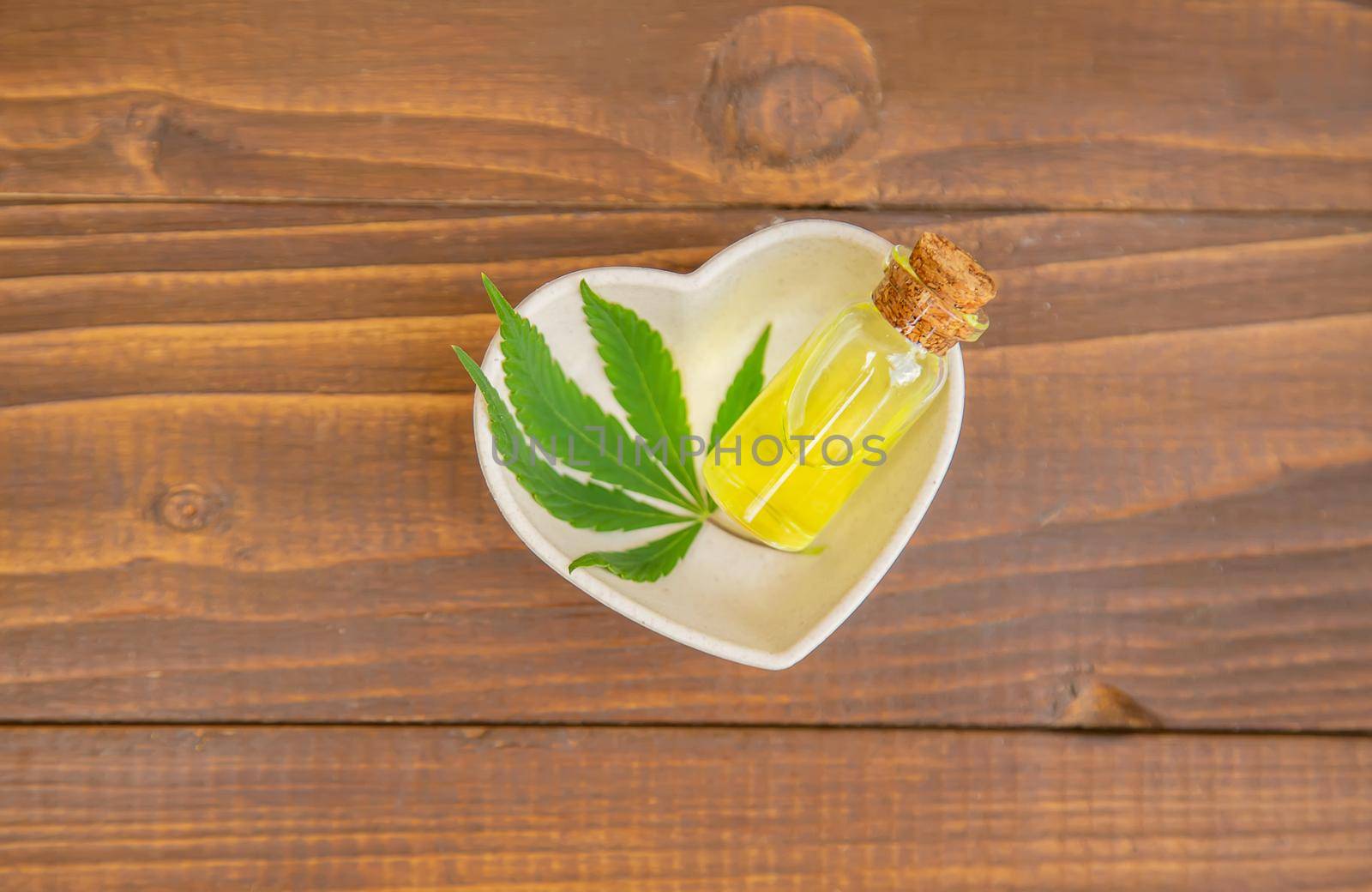 Cannabis herb and leaves for treatment broth, tincture, extract, oil. Selective focus. nature
