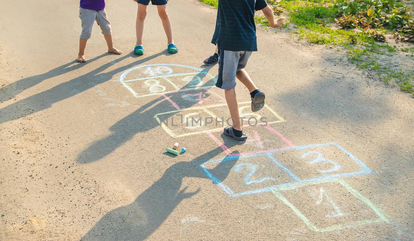 street children's games in classics. Selective focus. by yanadjana