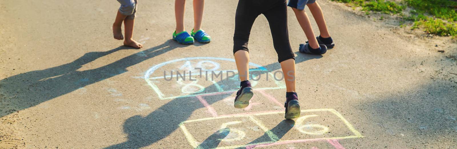 street children's games in classics. Selective focus. by yanadjana