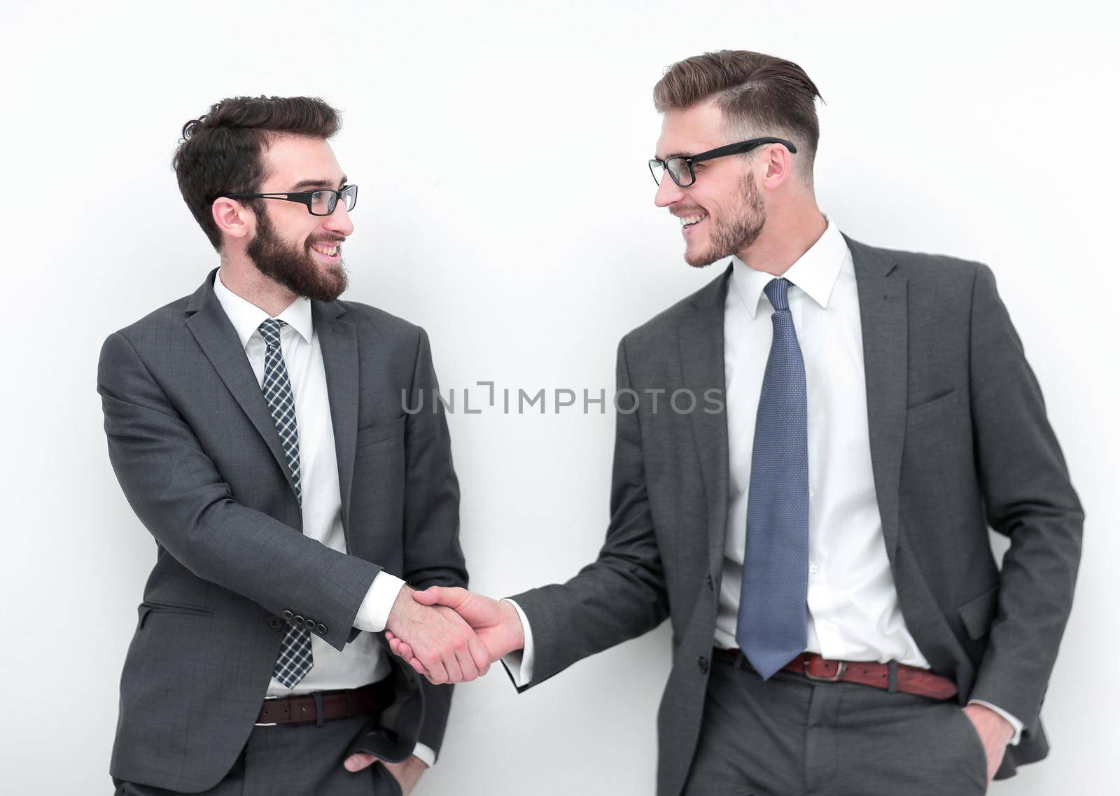 handshake of two business people by asdf