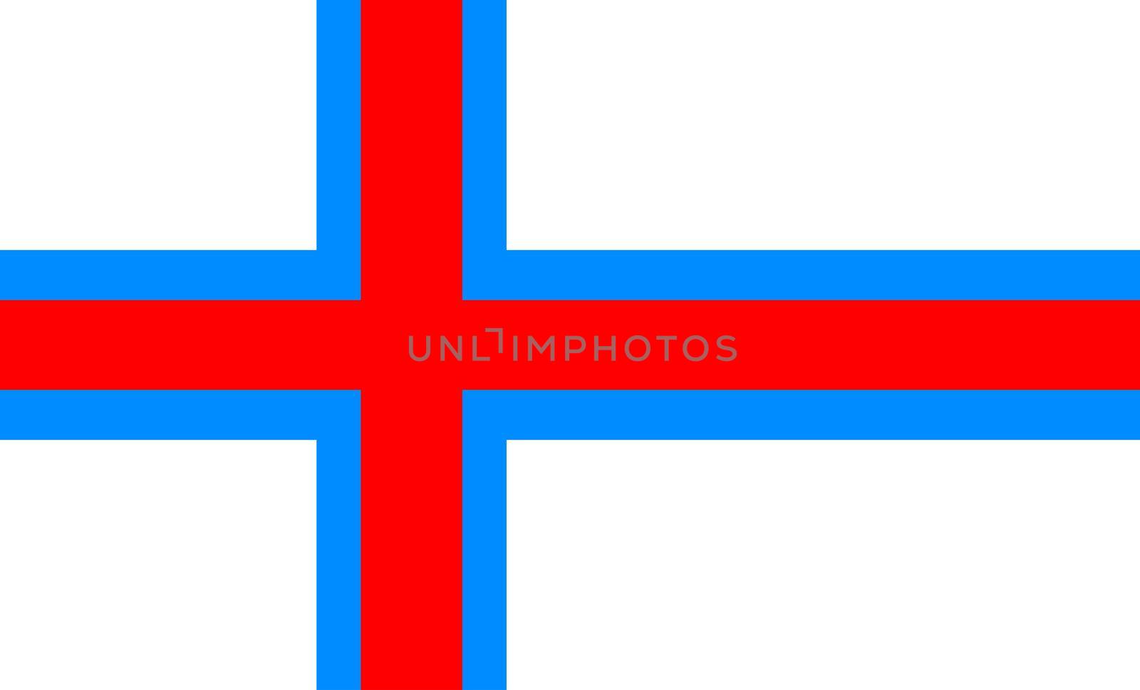 The flag of the Faroe Islands blue red and white