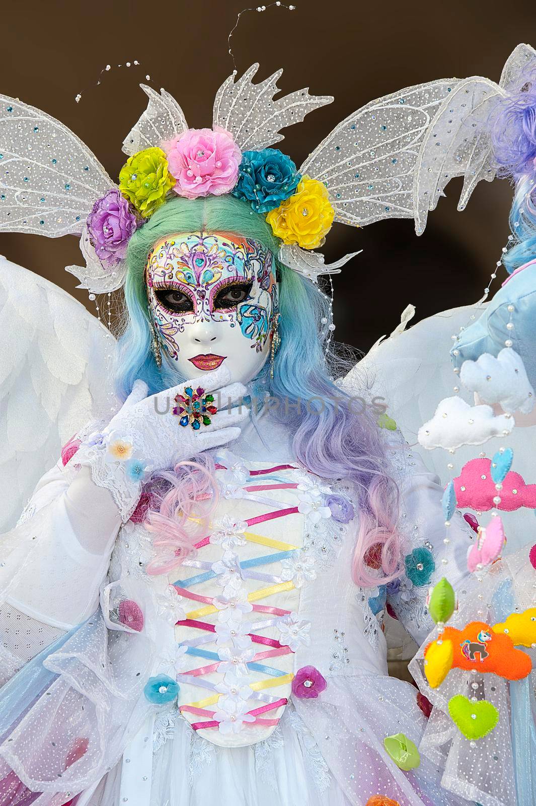VENICE, ITALY - Febrary 18 2020: The masks of the Venice carnival 2020