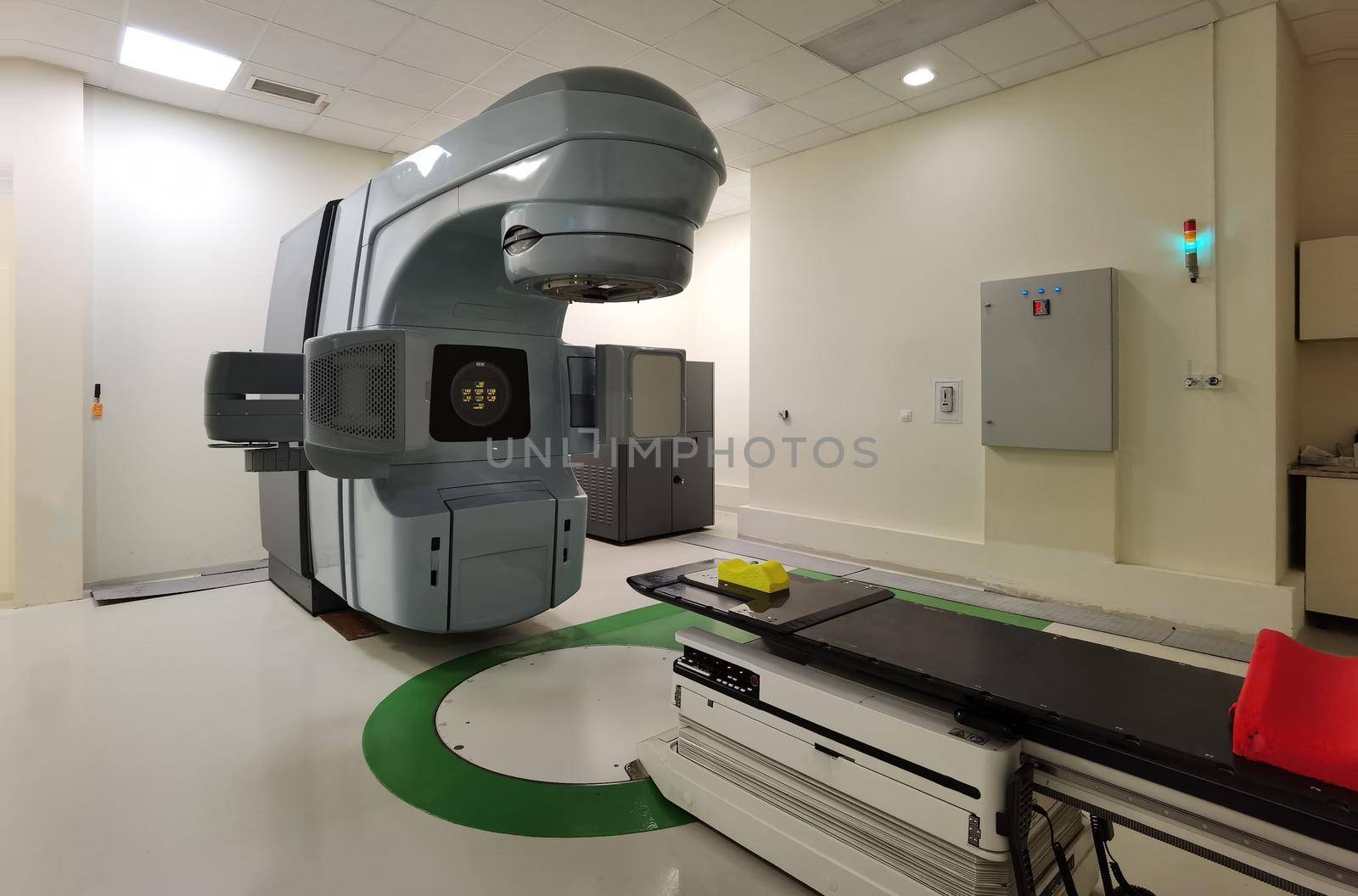 Medical advanced linear accelerator in oncological cancer therapy in a modern hospital. 