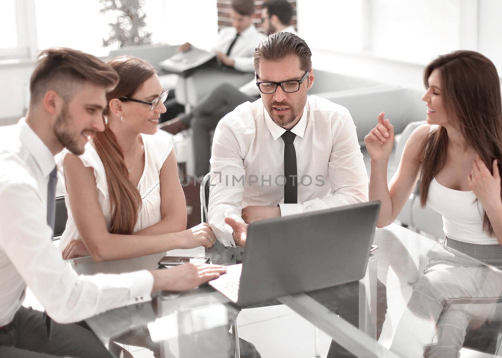 group of business people sitting at the Desk.business meeting