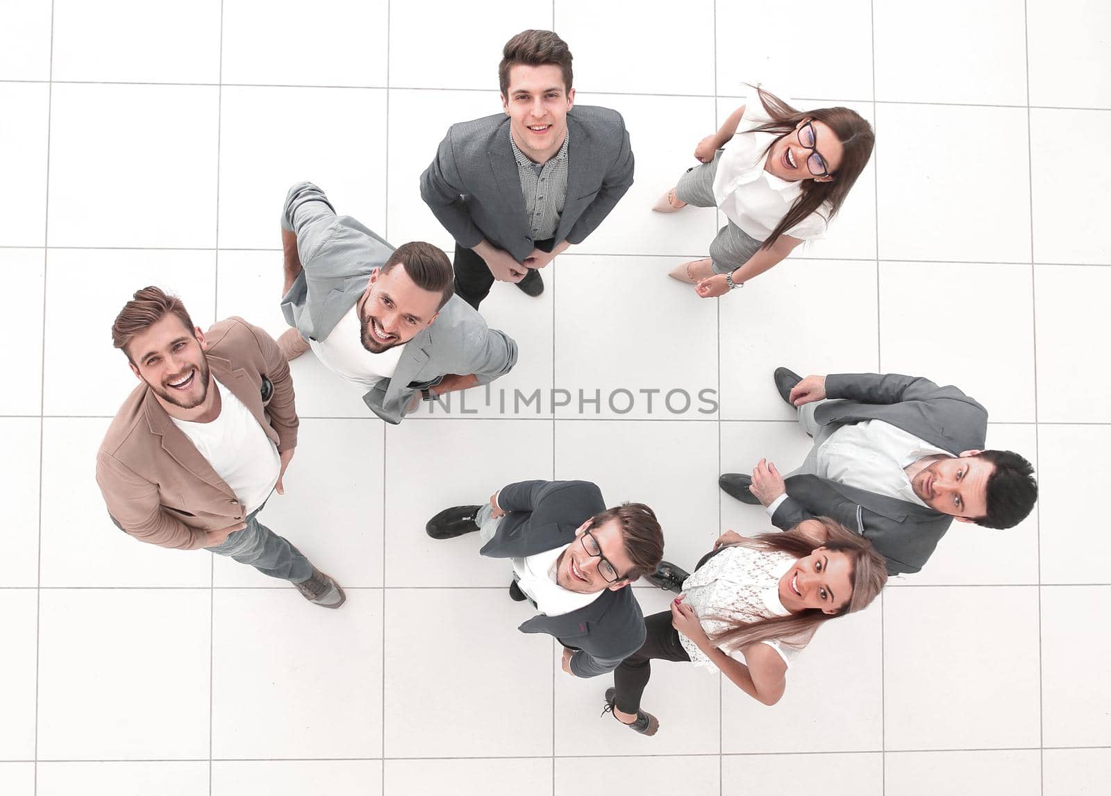 top view.a group of happy young people.photo with copy space