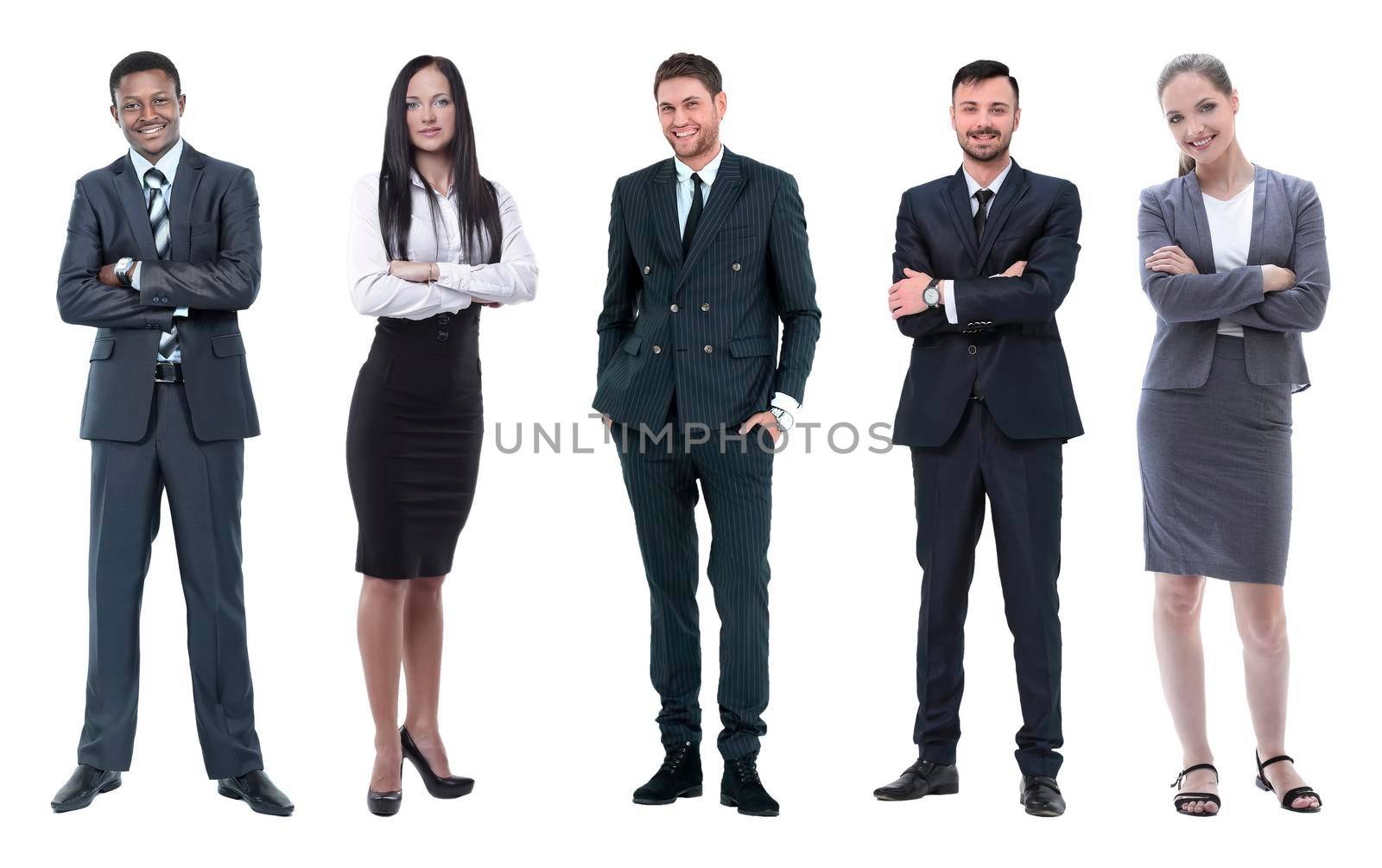 Collage of business people on white background by asdf