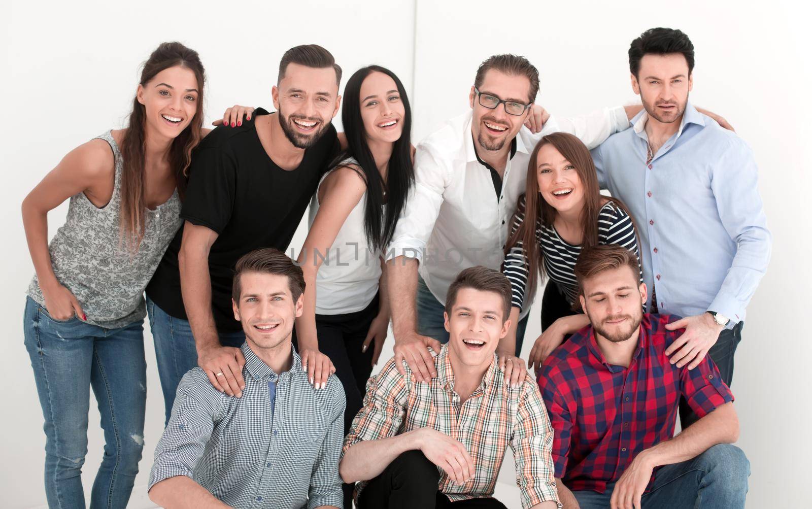 portrait of creative business team.isolated on light background