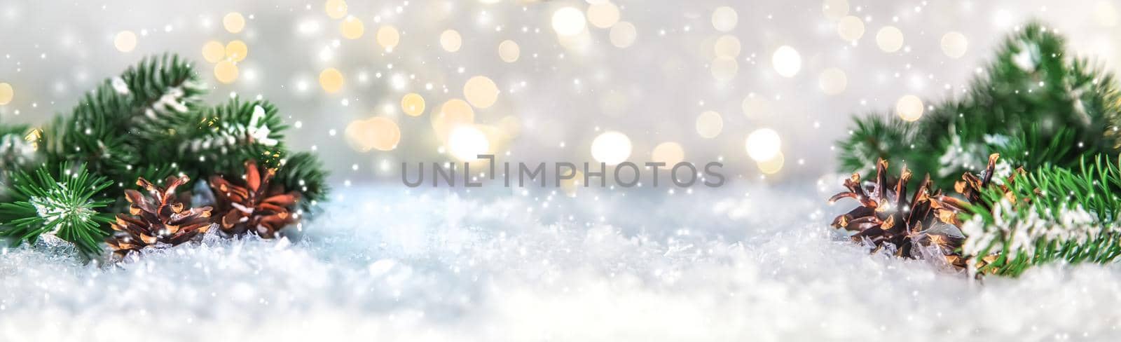 Christmas cards with snow and decor. Selective focus. New year.