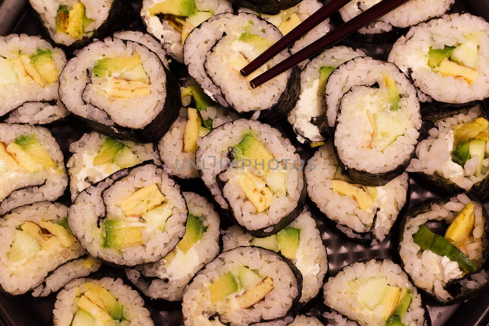 Classic japan maki photographed from above
