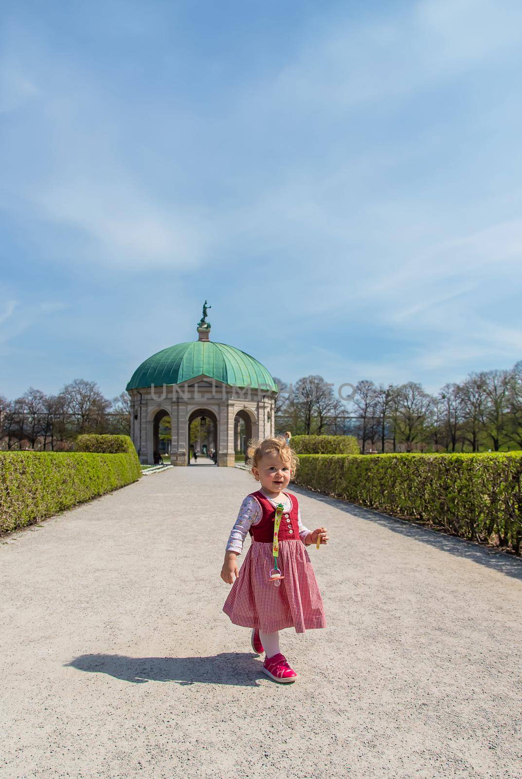 Children in Munich, Germany in national costumes. Selective focus. by yanadjana