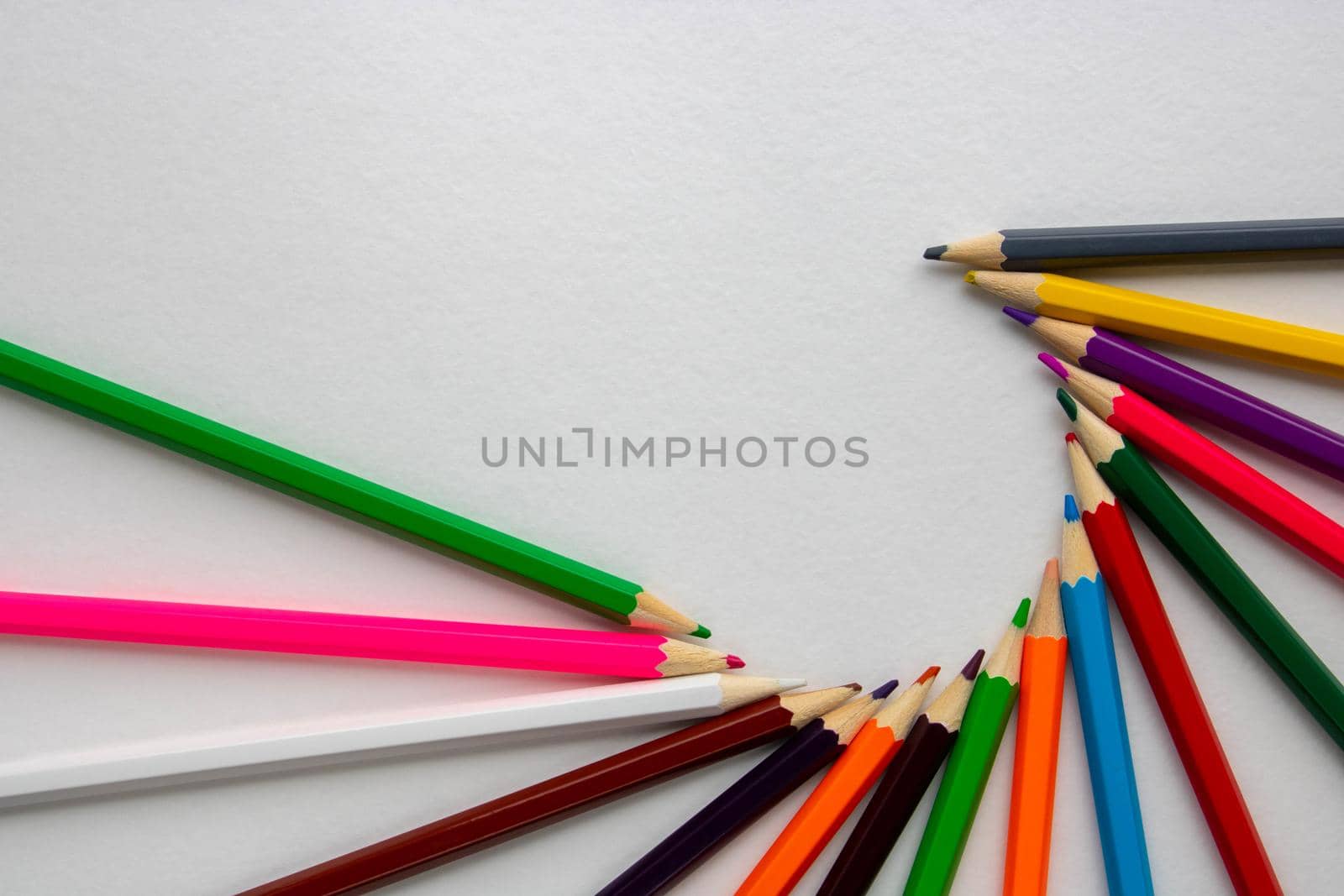 Colour pencils isolated on white background close up by lapushka62