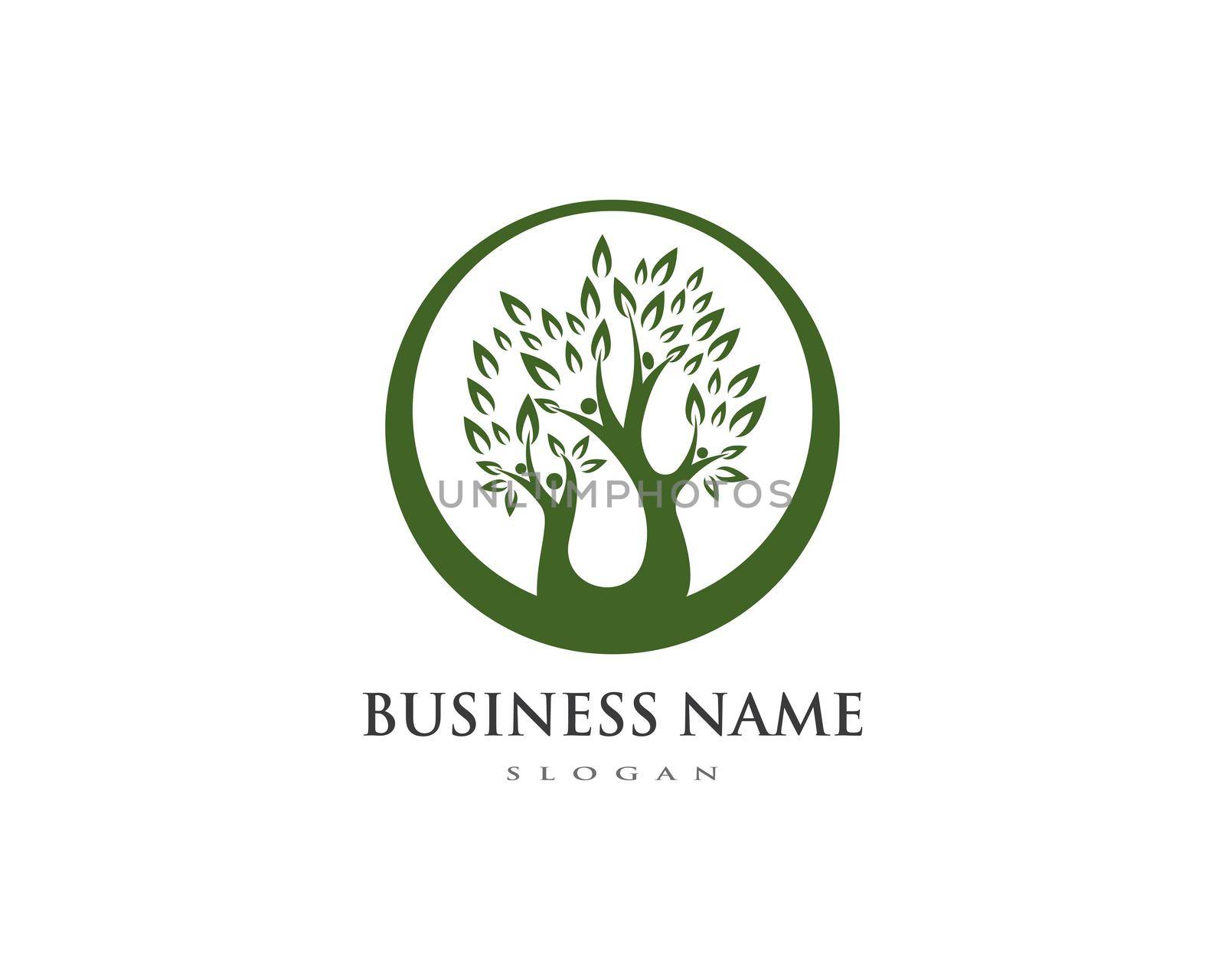 family tree logo template vector illustration