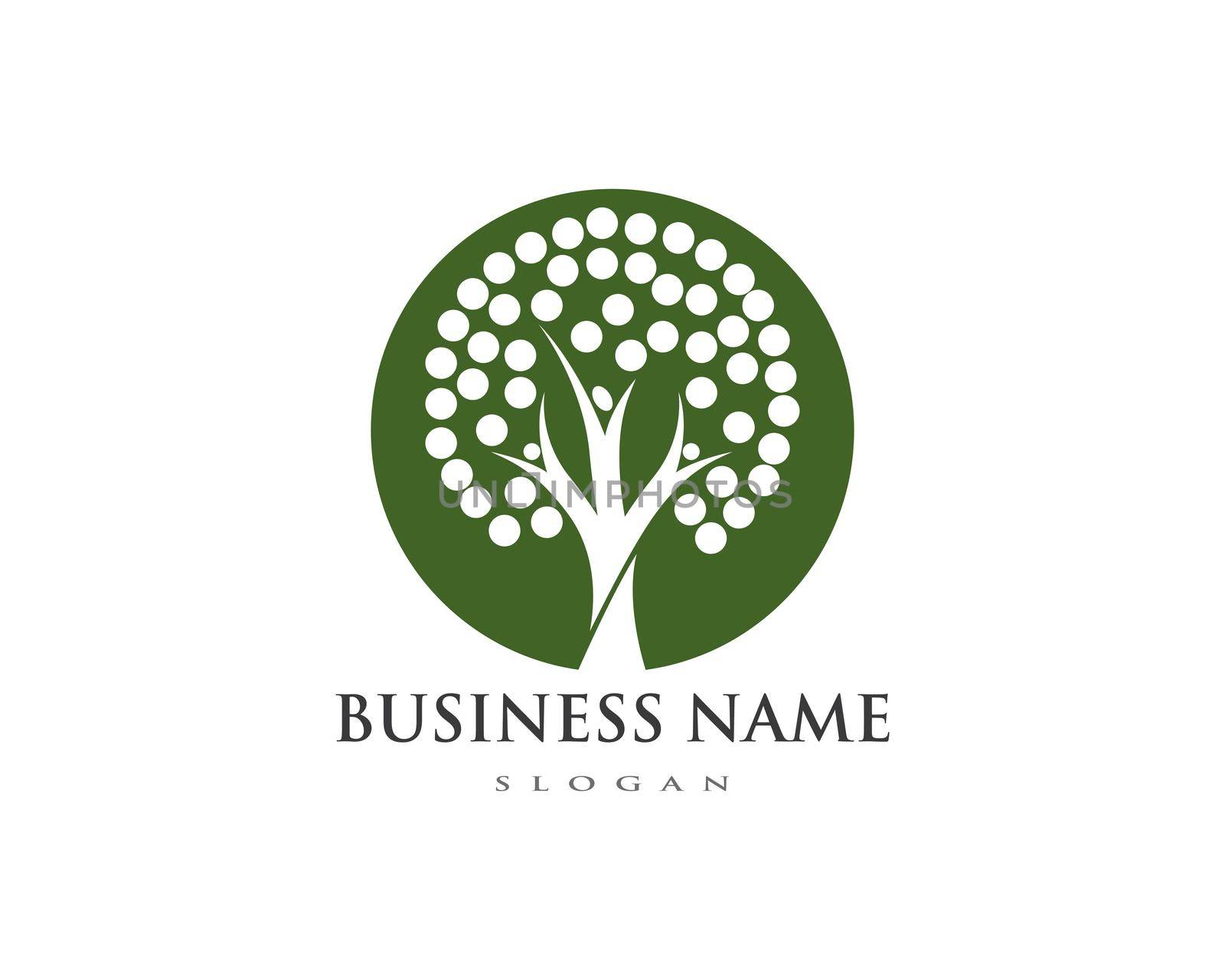 family tree logo template vector illustration