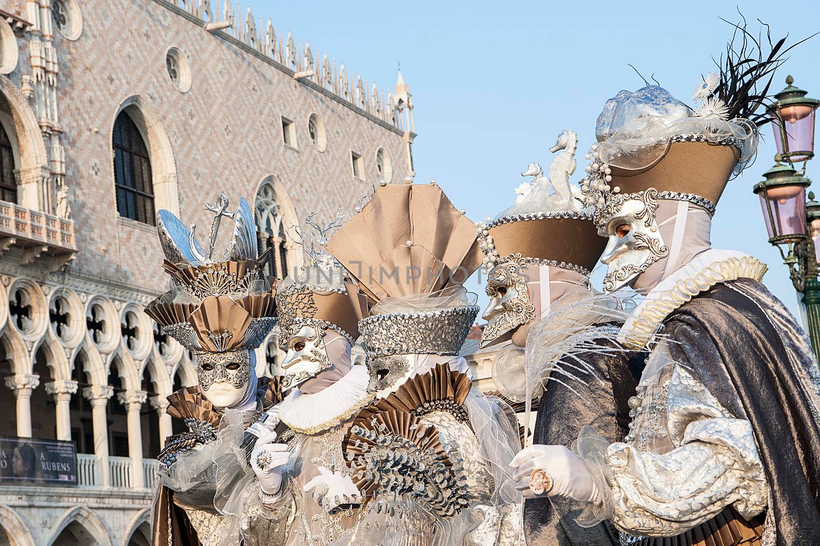 VENICE, ITALY - Febrary 18 2020: The masks of the Venice carnival 2020