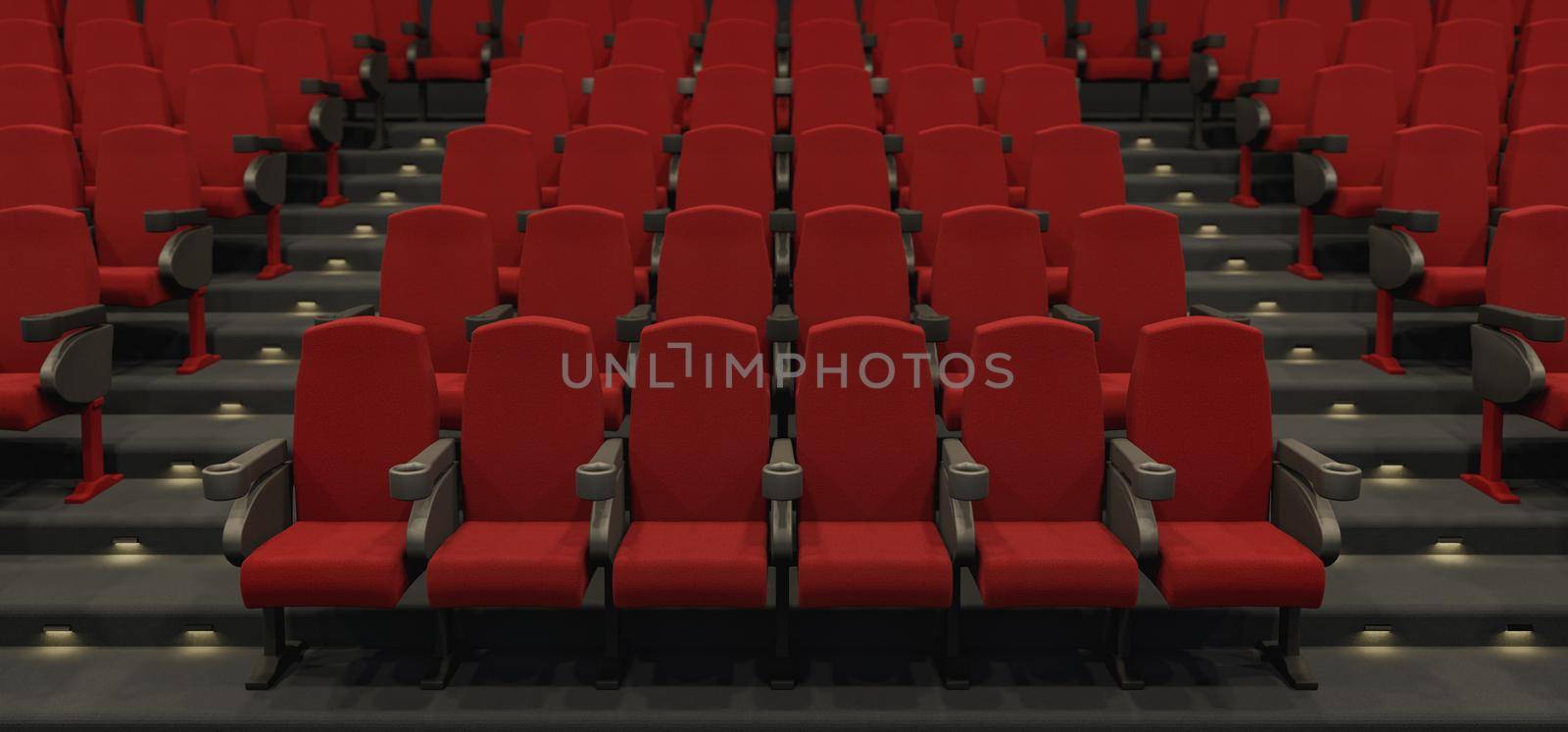 Cinema hall with red seats by asolano