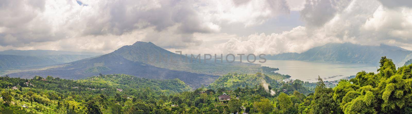 Landscape of Batur volcano on Bali island, Indonesia.