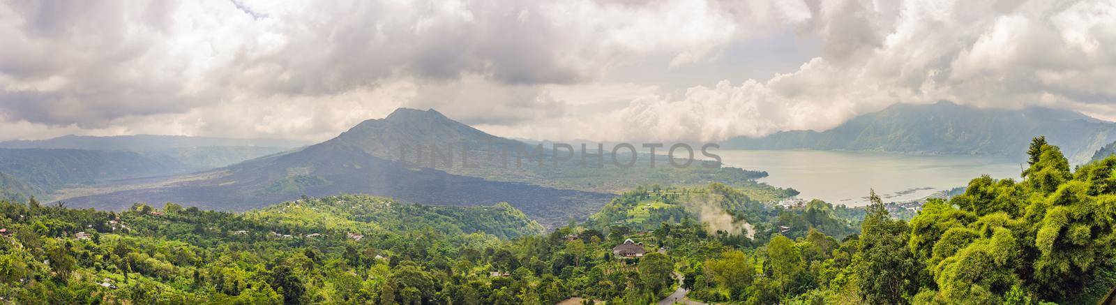 Landscape of Batur volcano on Bali island, Indonesia.