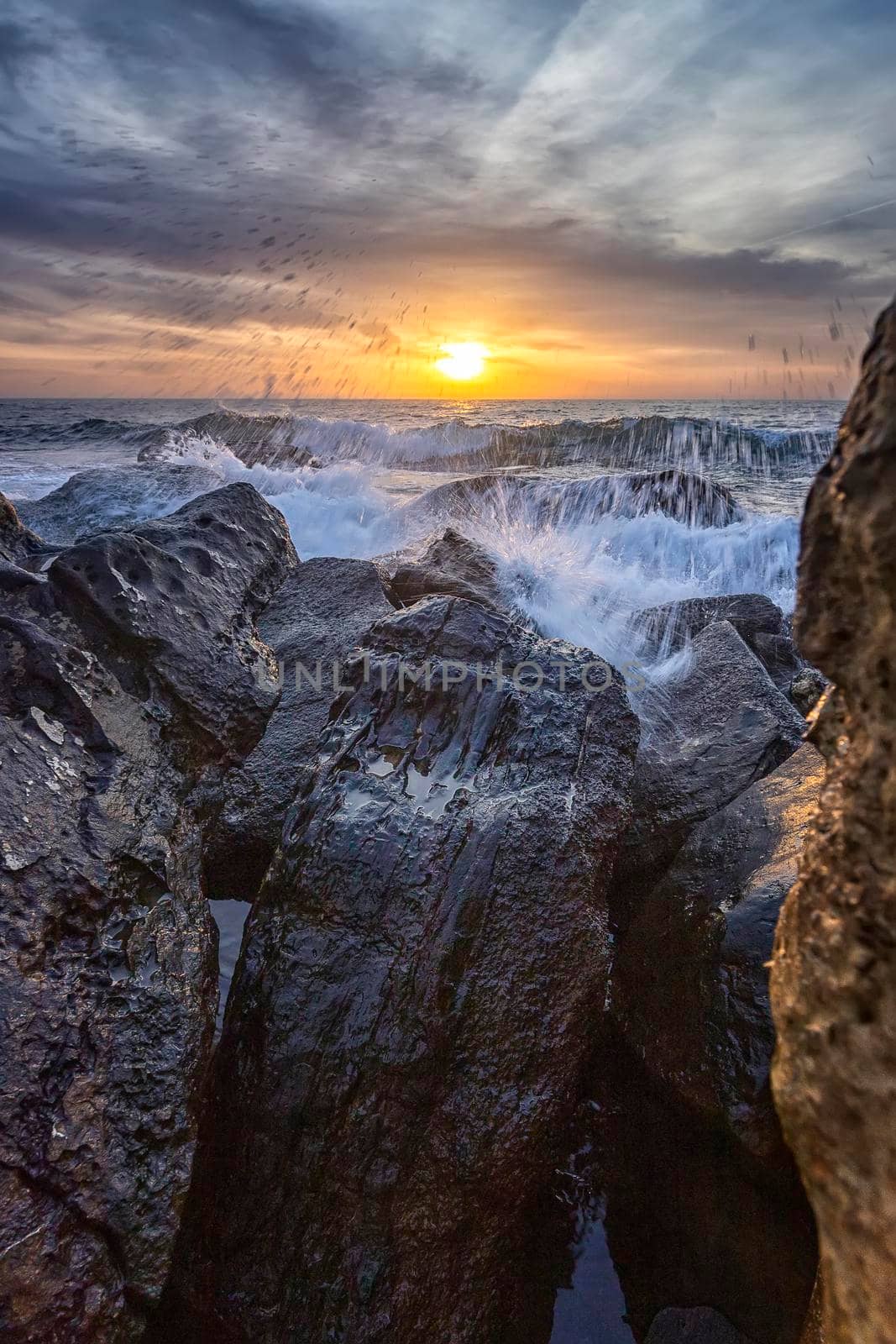 Amazing sea sunrise among the rocks at the Black Sea shore near Varna, Bulgaria by EdVal