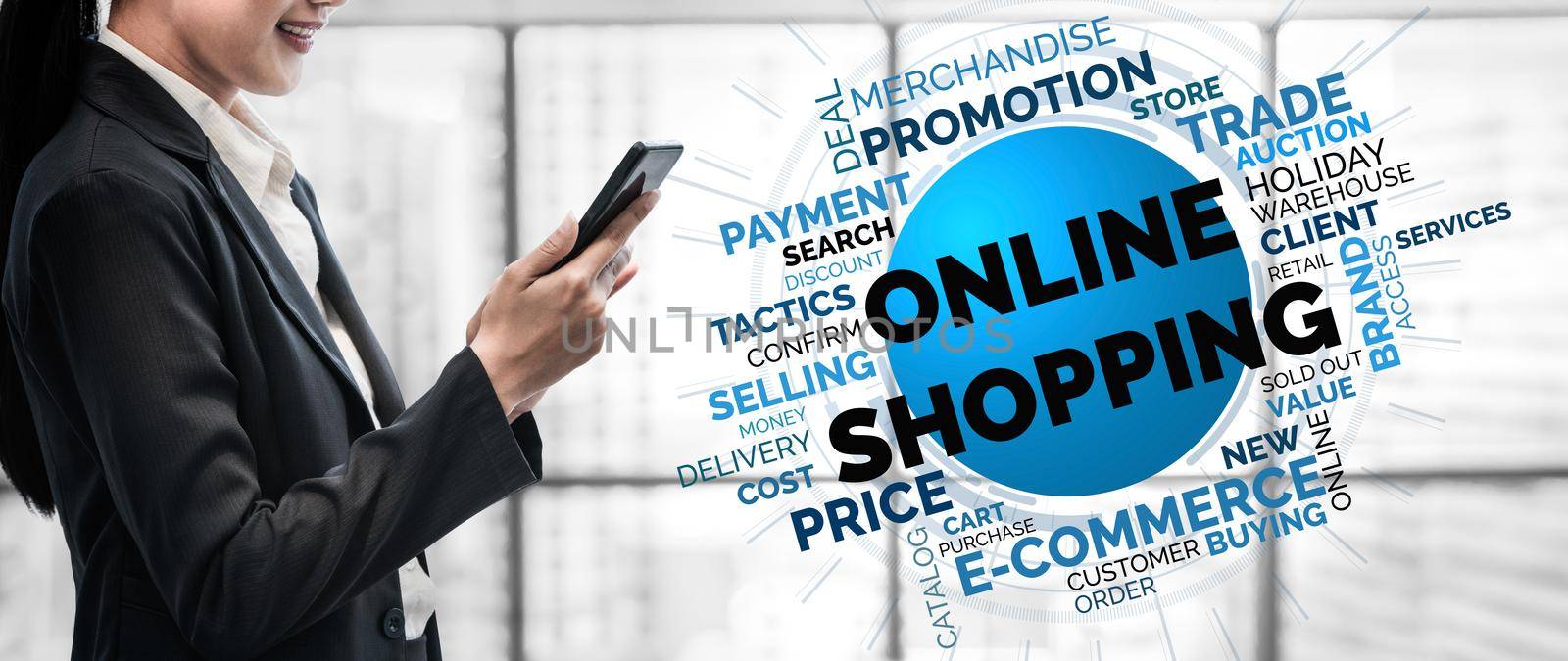 Shopping online and Internet money technology by biancoblue