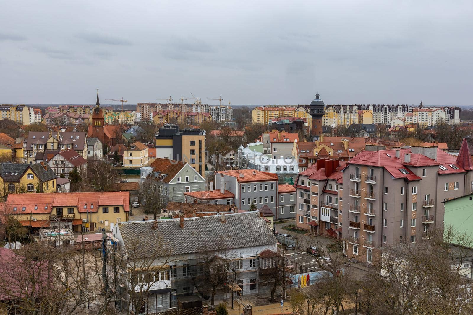 Panoramic view of the city center in Zelenogradsk, Kaliningrad region, Russia, near the Baltic sea. in Zelenogradsk, Kaliningrad region, Russia, near the Baltic sea.