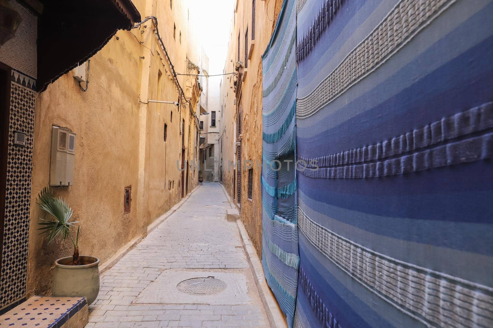 A Narrow Street in Fez City, Morocco
