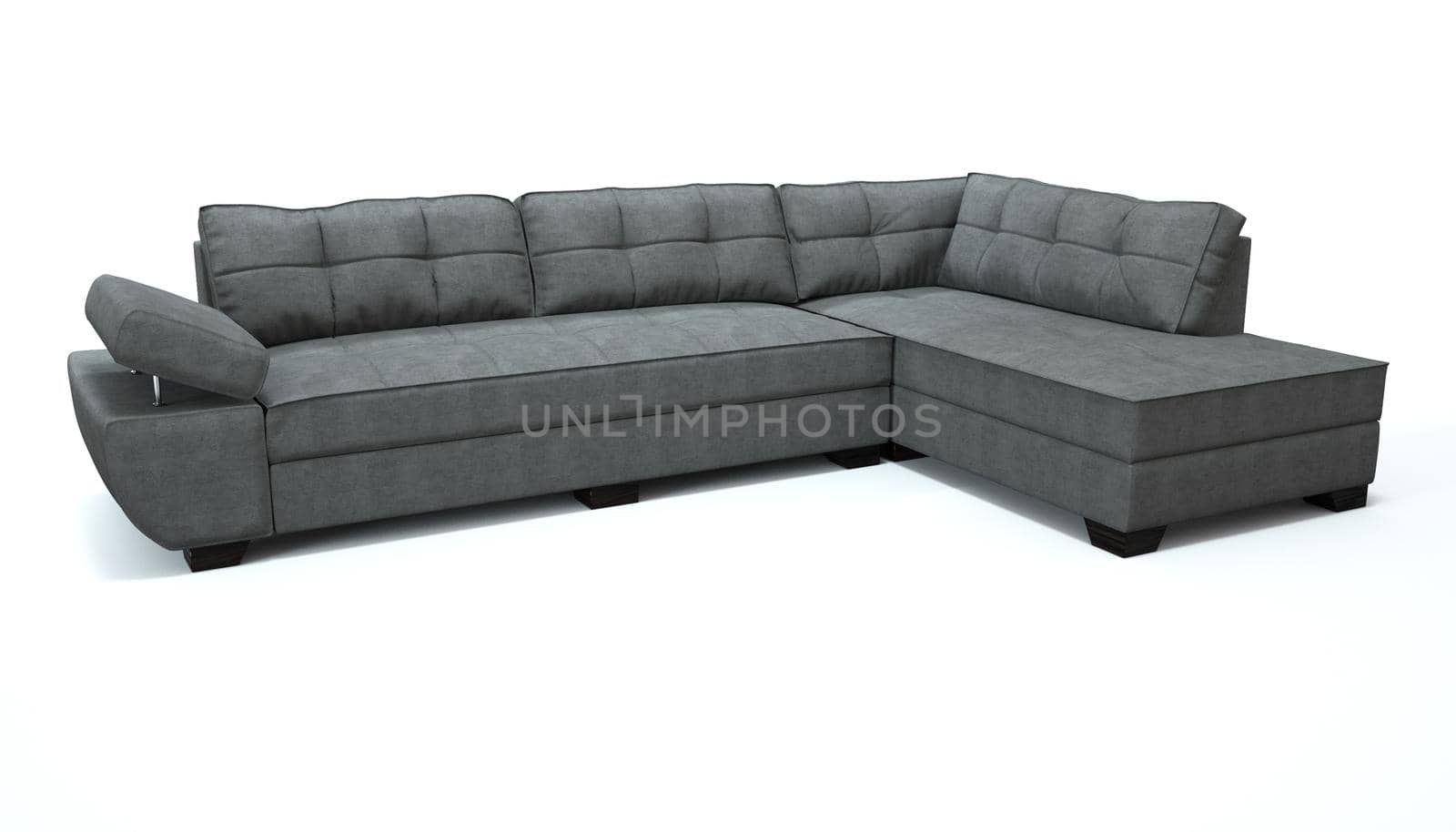 3d render of a sofa on an isolated white background. Sofa design from the catalog.