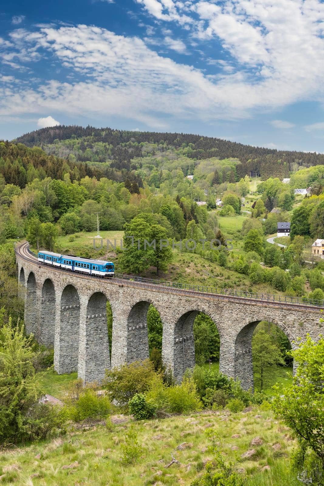 Railway viaduct Novina in Krystofovo udoli, Northern Bohemia, Czech Republic