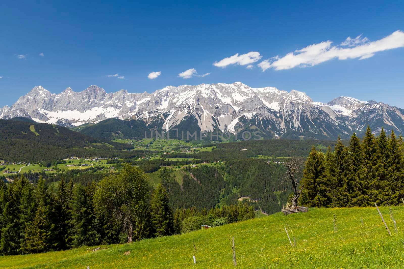 Dachstein and landscape near Schladming, Austria