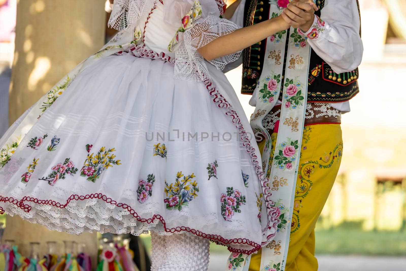 Detail of folk costume, Rakvice, Southern Moravia, Czech Republic