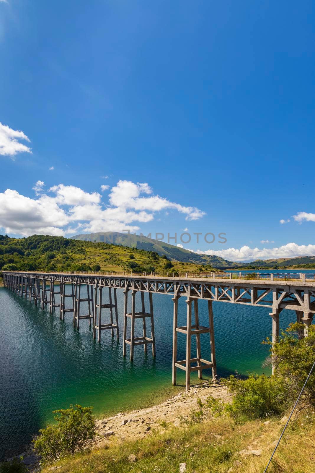 Bridge Ponte delle Stecche, Lago di Campotosto in National Park Gran Sasso e Monti della Laga, Abruzzo region, Italy by phbcz