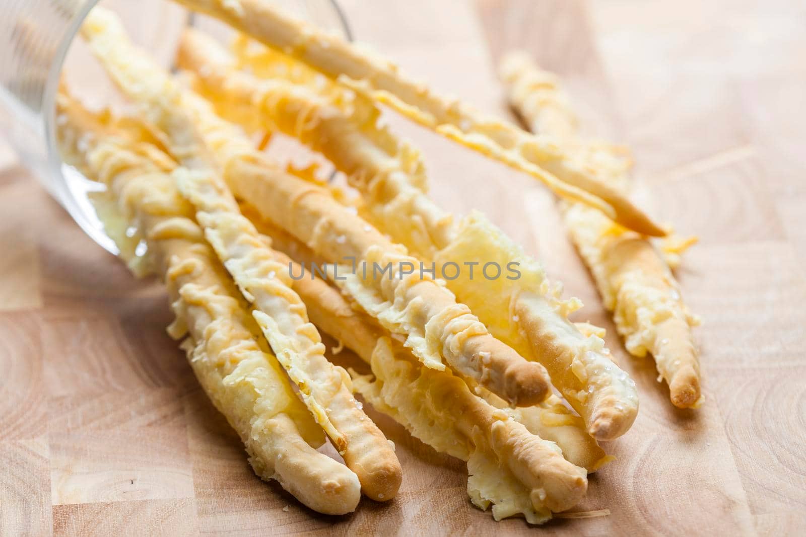 homemade cheese sticks in a glass