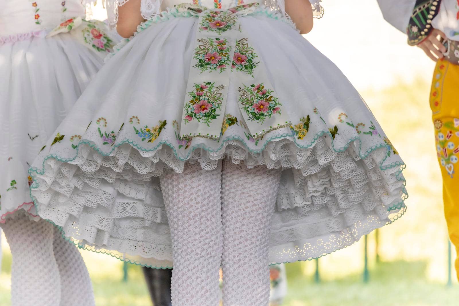 Detail of folk costume, Rakvice, Southern Moravia, Czech Republic