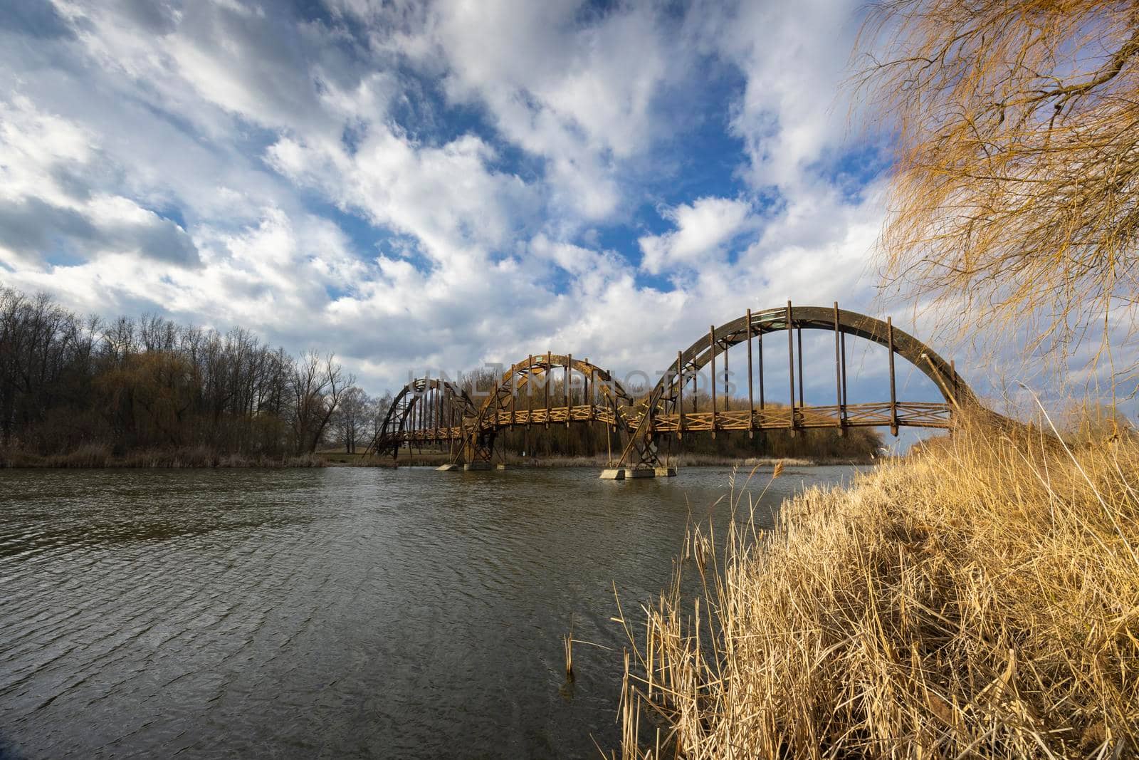 Wooden bridge in Balaton-felvideki nature reserve, Kis-Balaton, Transdanubia, Hungary by phbcz