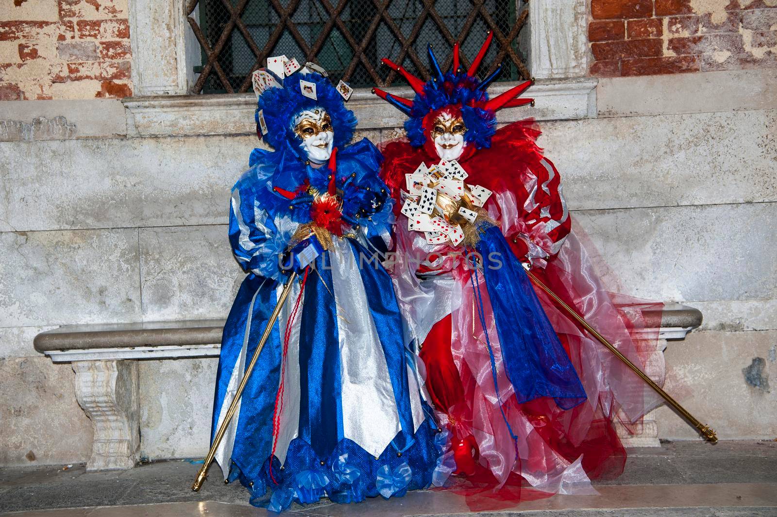 VENICE, ITALY - Febrary 21 2020: The masks of the Venice carnival 2020