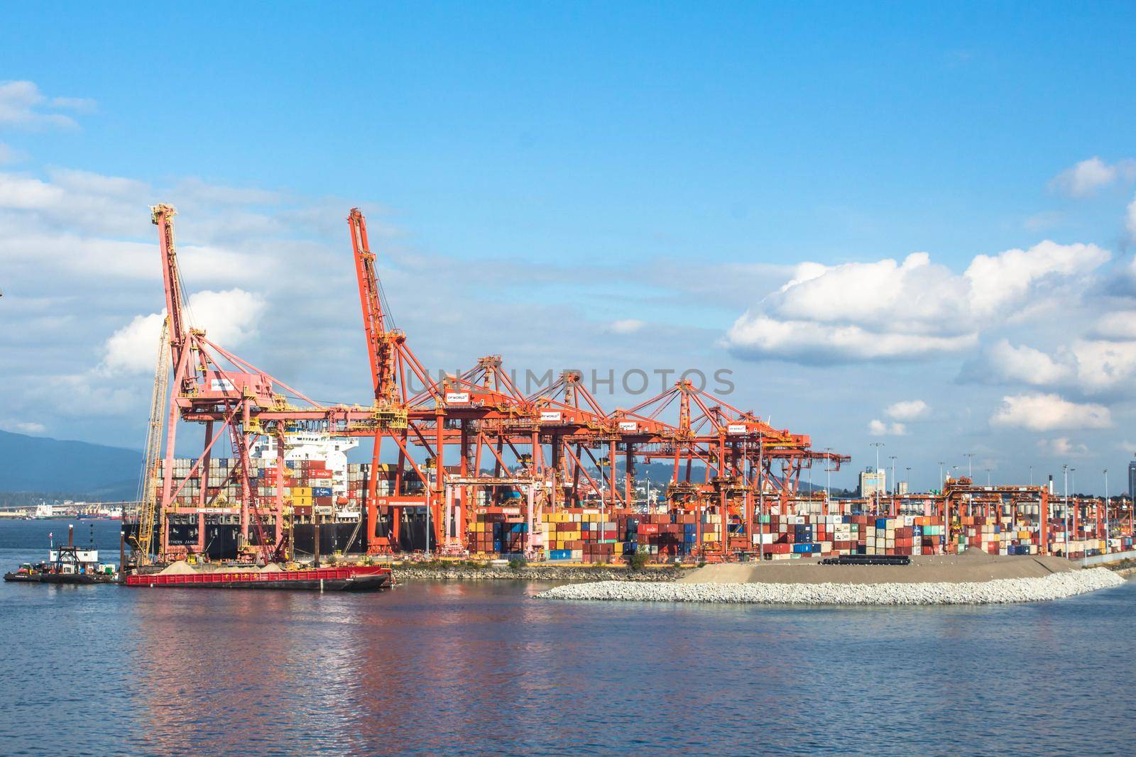 Container port terminal in Vancouver, Canada.