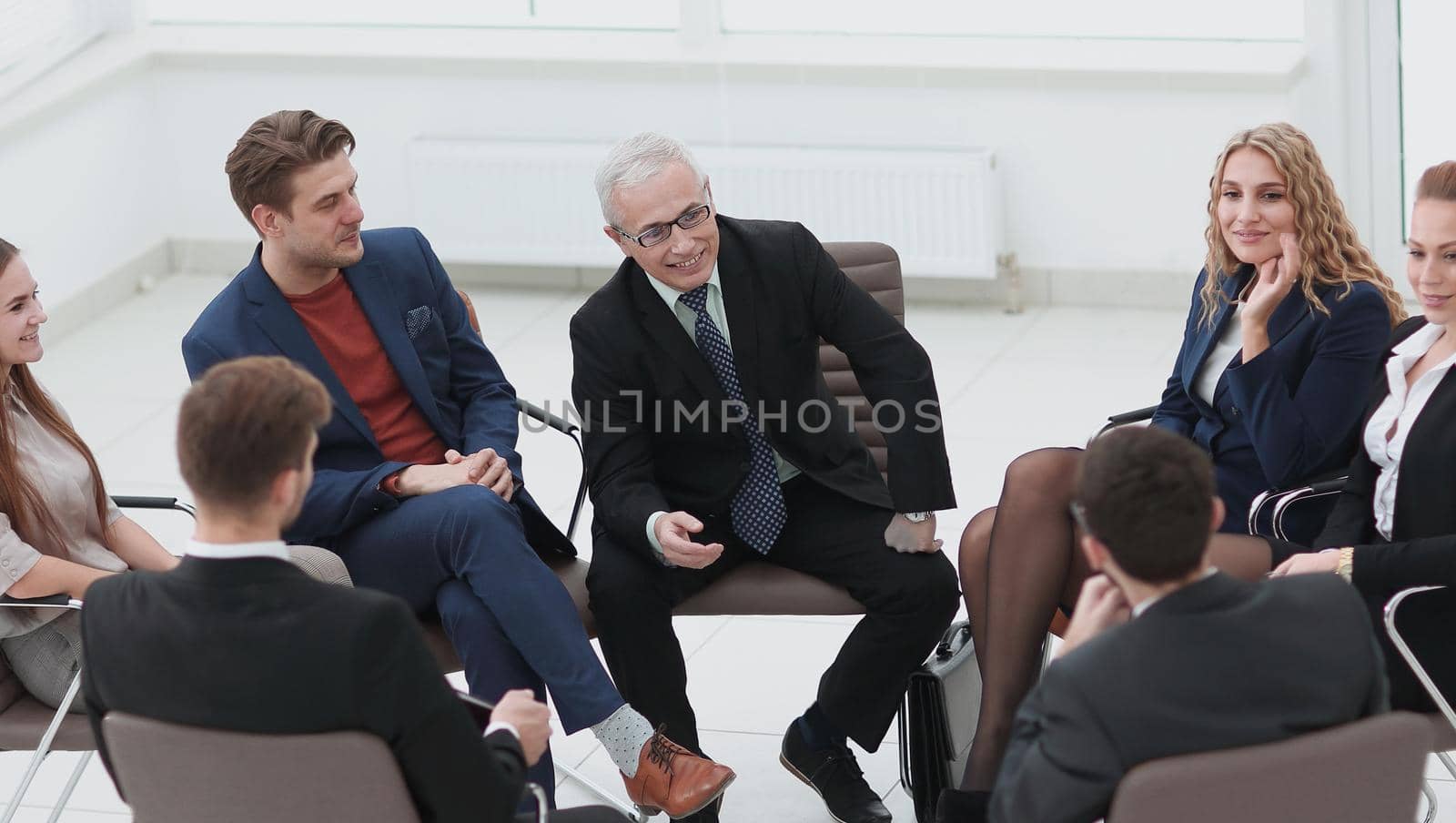 Businessman Leading Meeting At Boardroom.business concept. business team.