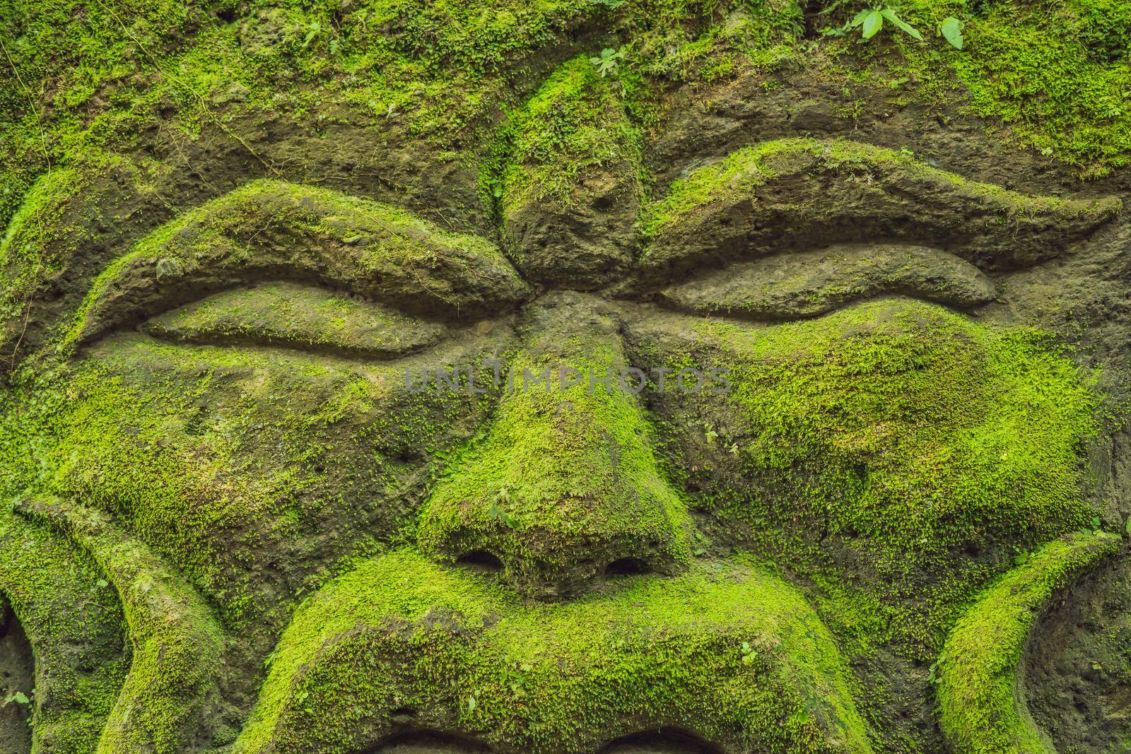 Balinese moss Background traveling to Bali concept.