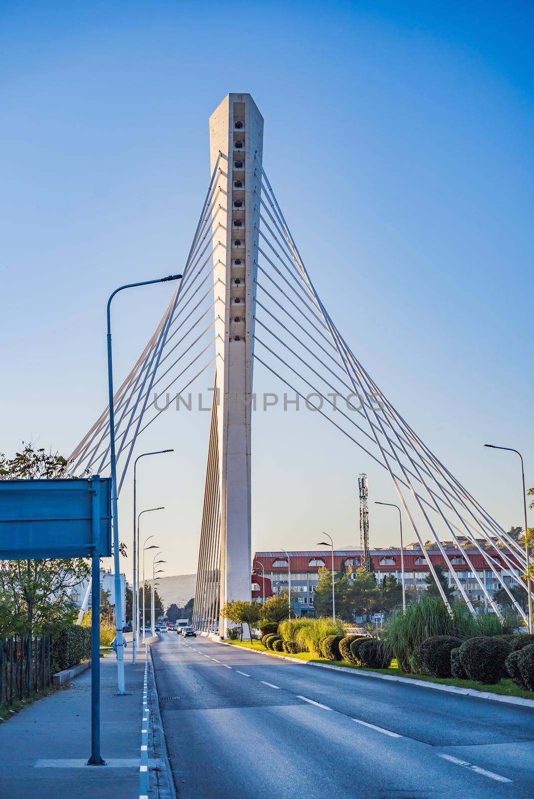 Millennium bridge over Moraca river in Podgorica, Montenegro by galitskaya
