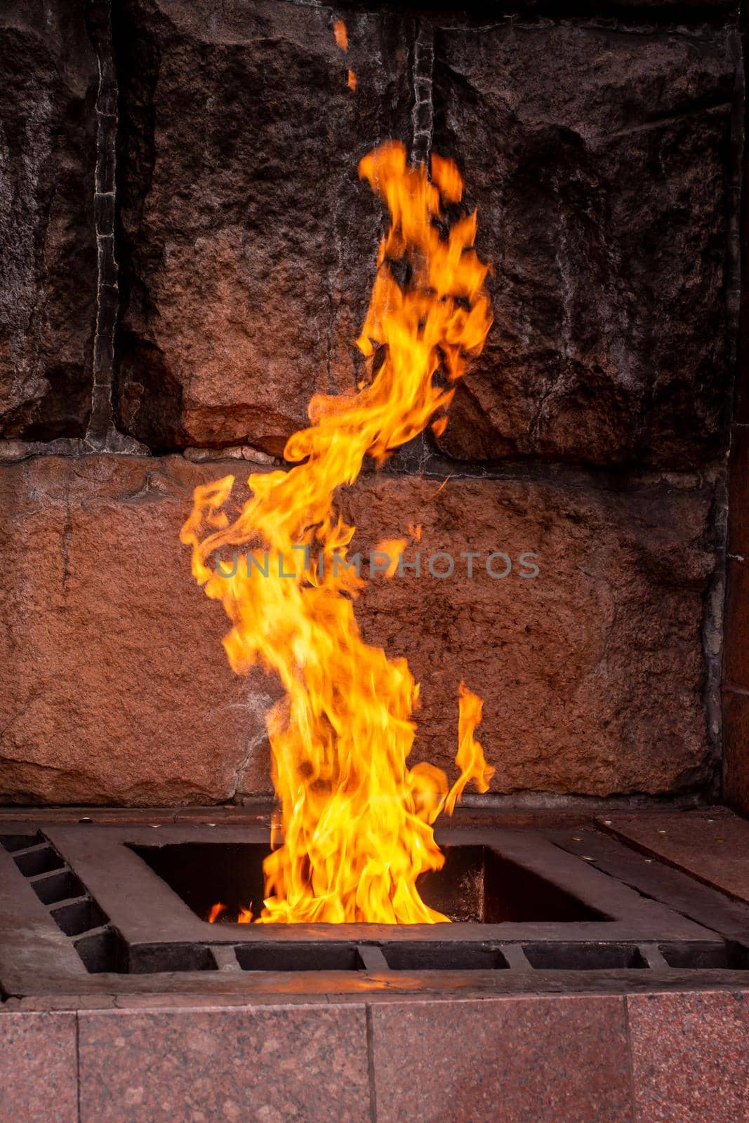 eternal flame, monument close-up. in memory of the fallen soldiers by bySergPo