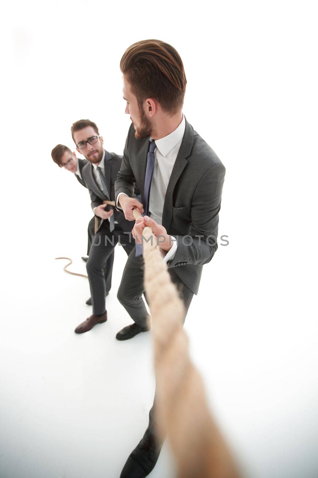 background image of a businessman rising up.business concept