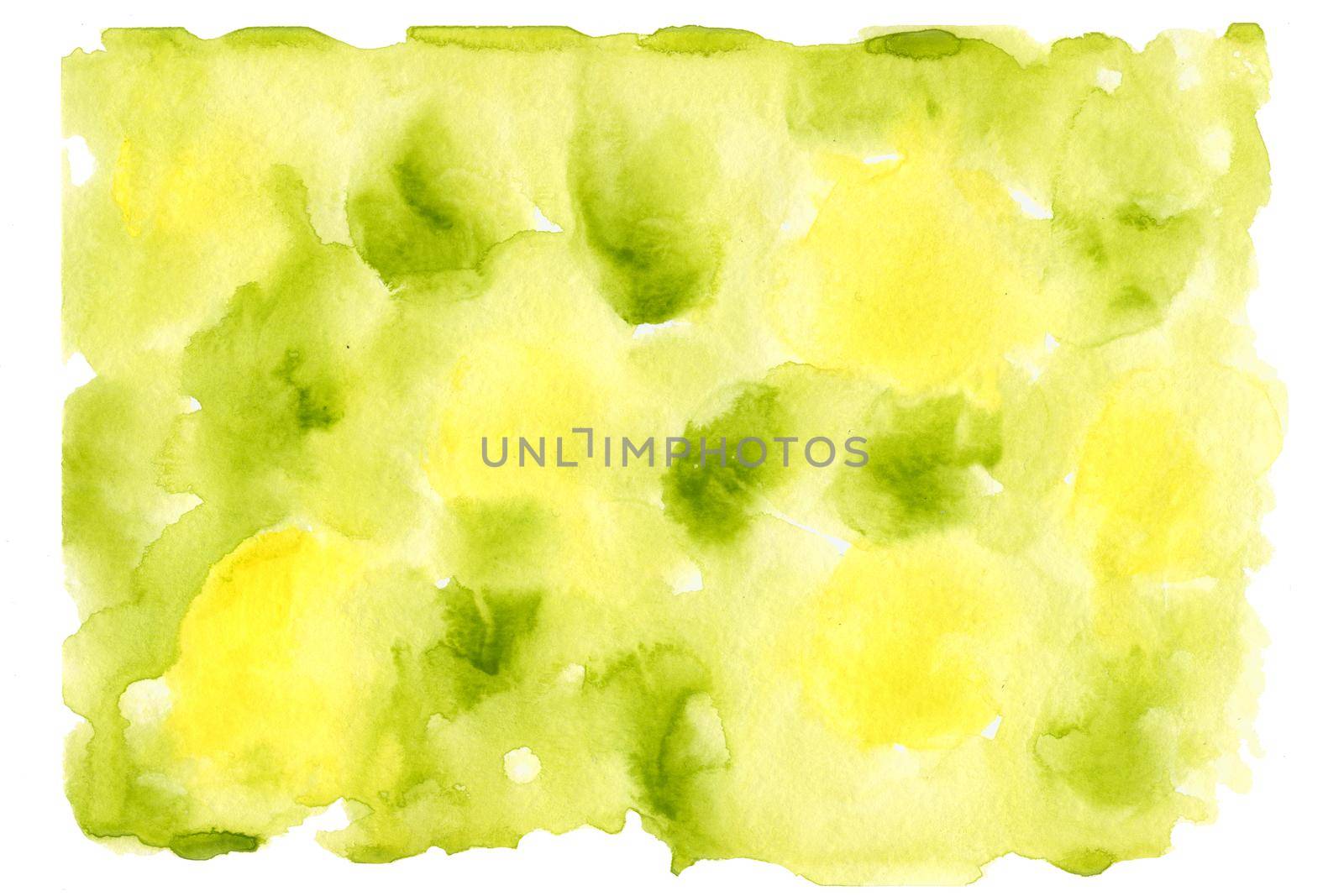 Blurred watercolor background yellow lemon and green by electrovenik