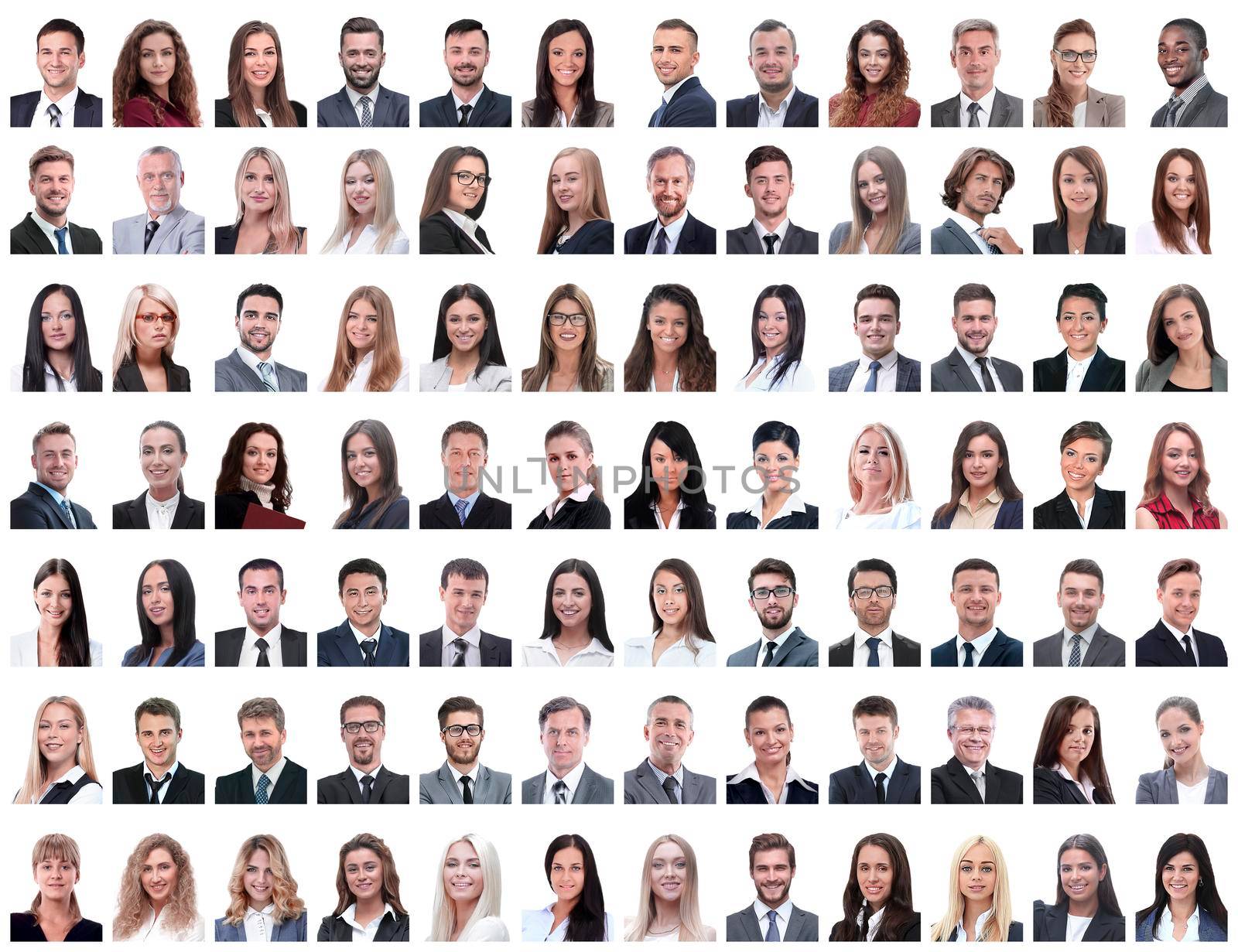 portraits of successful employees isolated on a white by asdf