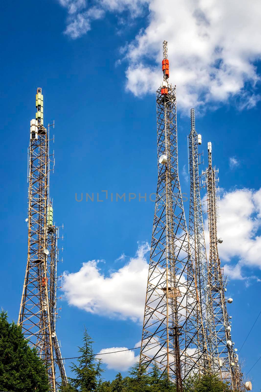 communication towers, antennas, transmitters and repeaters for mobile communications  by EdVal