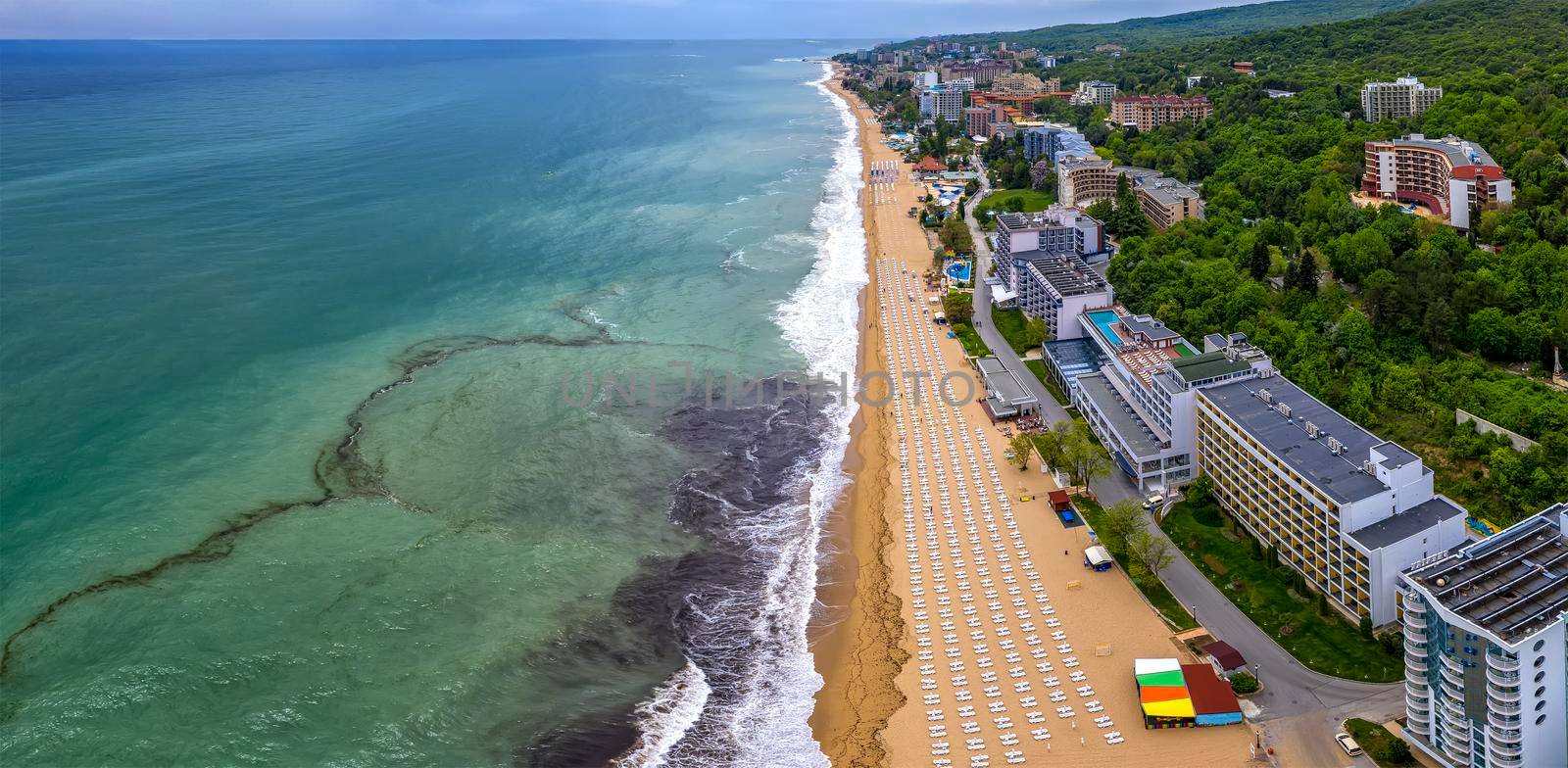 Paradise beach from an aerial drone perspective, Golden Sands, Bulgaria by EdVal