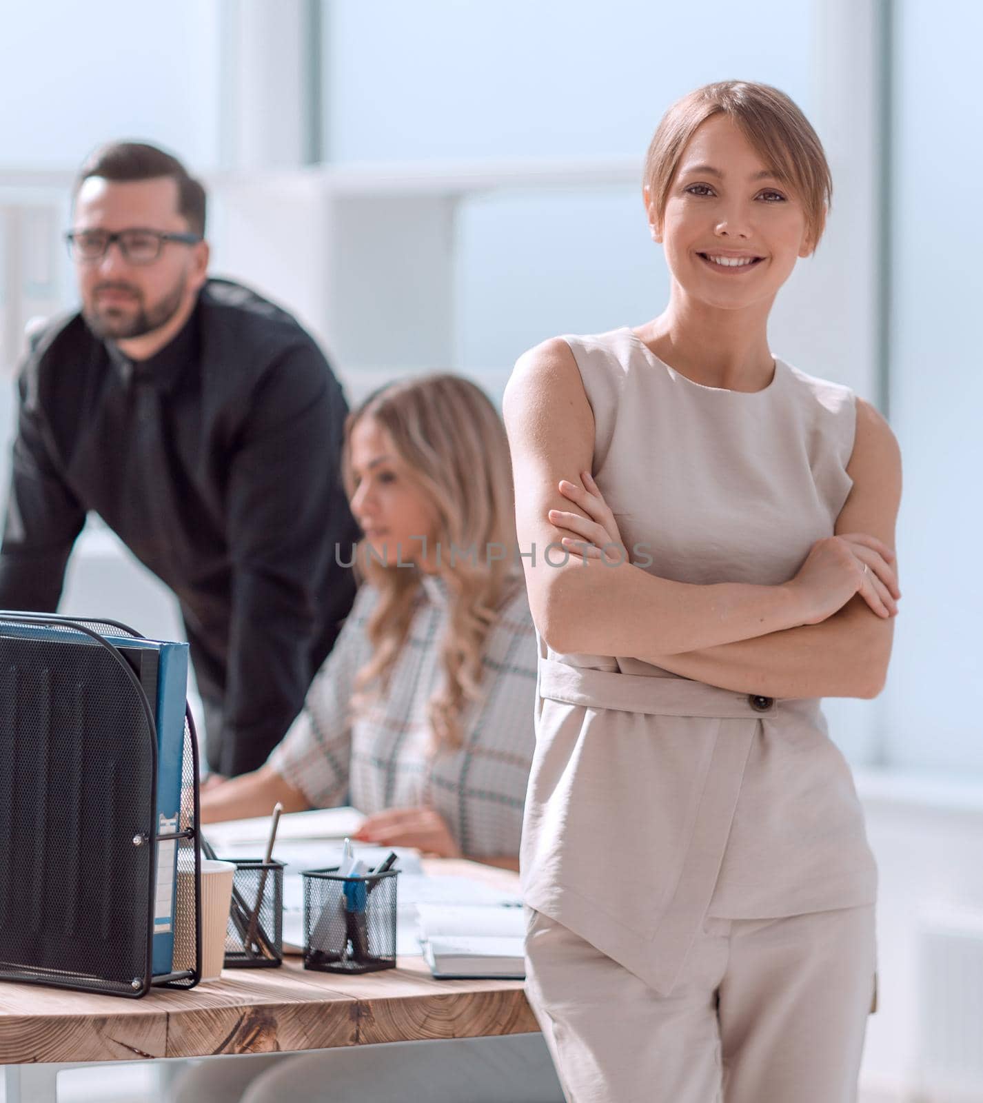 young businesswoman making notes in a notebook. business concept