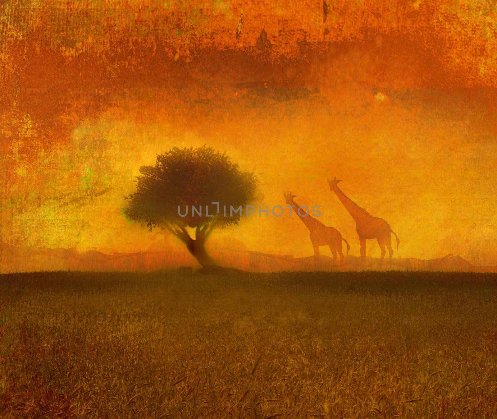 background with African fauna and flora by JackyBrown