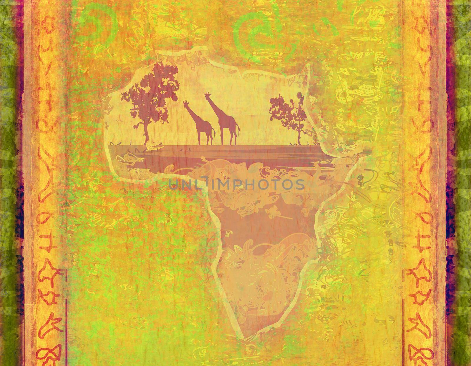 grunge background with African continent by JackyBrown